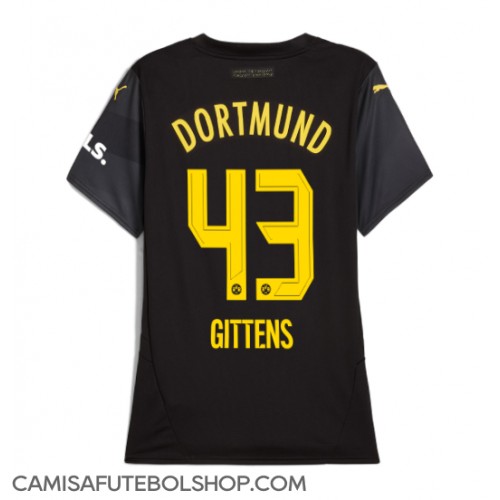 Camisa de time de futebol Borussia Dortmund Jamie Bynoe-Gittens #43 Replicas 2º Equipamento Feminina 2024-25 Manga Curta